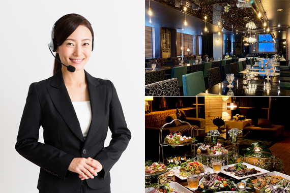スタッフがお店の予約をします